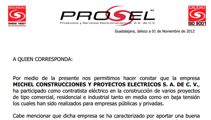 Testimonio de Prosel